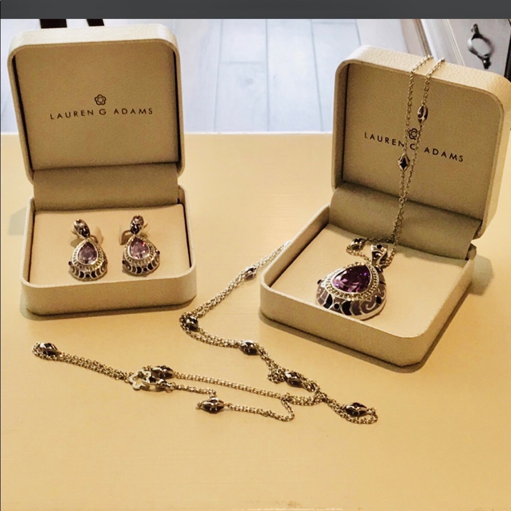 Lauren Adams amethyst pendant earrings fashion set